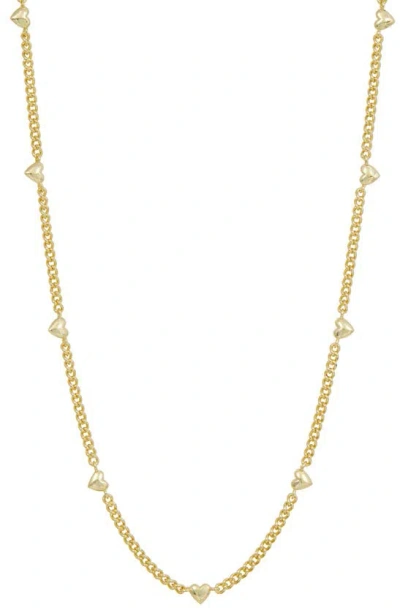 Savvy Cie Jewels Heart Link Chain Necklace In Yellow