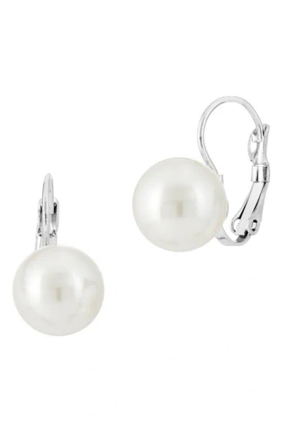 Savvy Cie Jewels Imitation Shell Pearl Drop Earrings In White