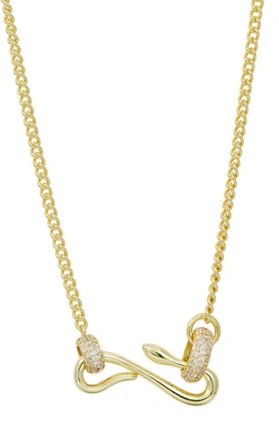 Savvy Cie Jewels Infinity Link Cz Pendant Necklace In Yellow