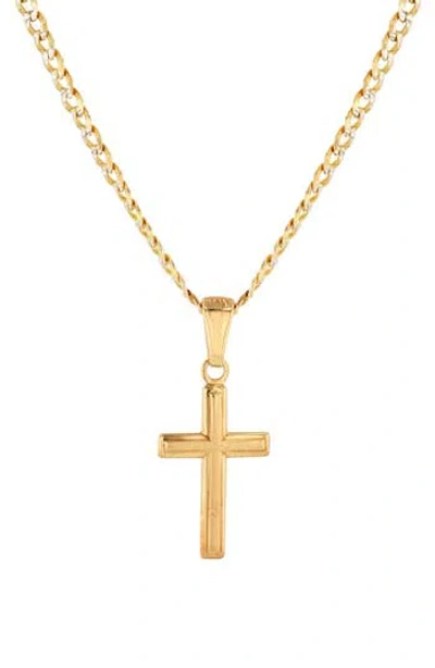 Savvy Cie Jewels Italian Cross Pendant Necklace In Gold