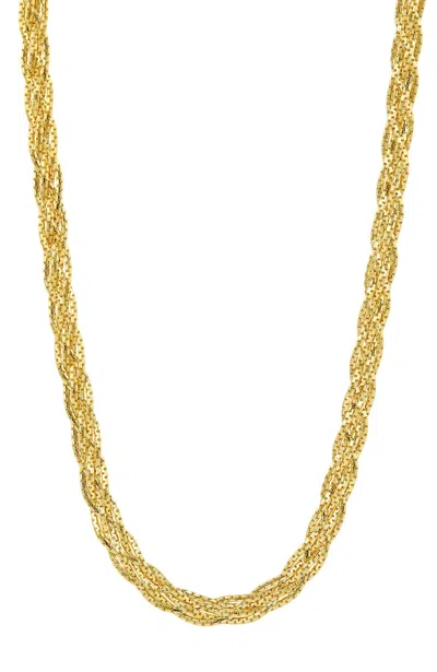 SAVVY CIE JEWELS ITALIAN GOLD OVER STERLING SILVER.925 BRAIDED 16" NECKLACE