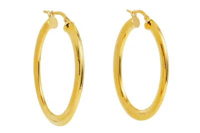 Savvy Cie Jewels Italian Gold Plated Oval Light Weight Earring In Yellow
