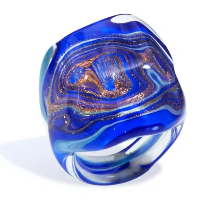 Savvy Cie Jewels Italian Murano Glass Ring In Multi