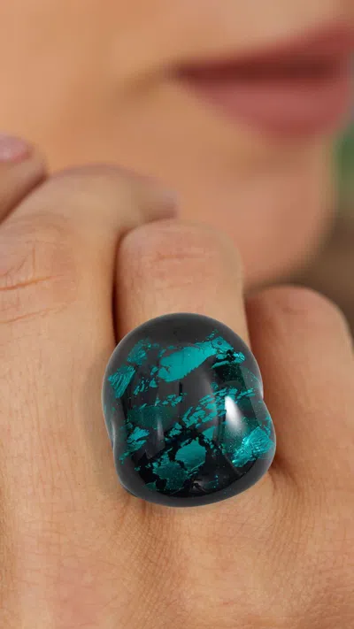 Savvy Cie Jewels Italian Murano Glass Ring In Multi