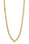 Savvy Cie Jewels Italian Reversible Snake Chain Necklace In Gold