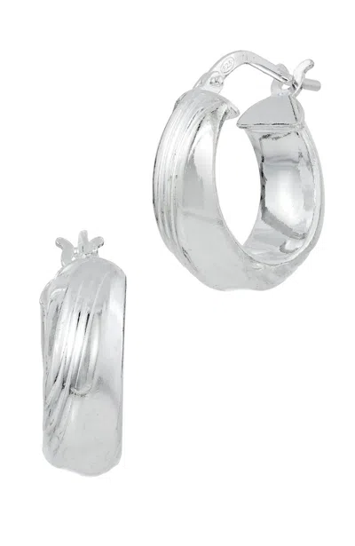 Savvy Cie Jewels Italian Rhodium Plated Over Sterling Silver .925 Hoop Earrings
