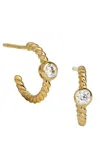 Savvy Cie Jewels Mini Huggie Hoop Earrings In Silver
