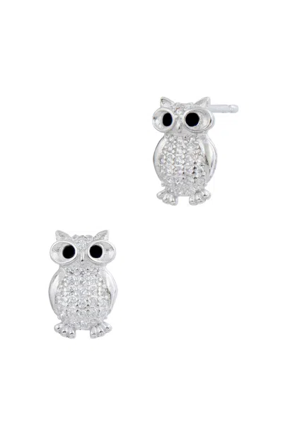 SAVVY CIE JEWELS ITALIAN STERLING SILVER 4MM X 6MM OWL STUD EARRINGS