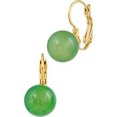 Savvy Cie Jewels Jade Lever Back Earrings