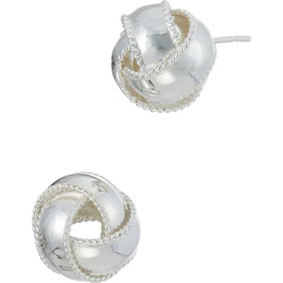 Savvy Cie Jewels Knot Stud Earrings In Metallic