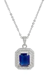 Savvy Cie Jewels Lab Created Gemstone Pendant Necklace In Metallic