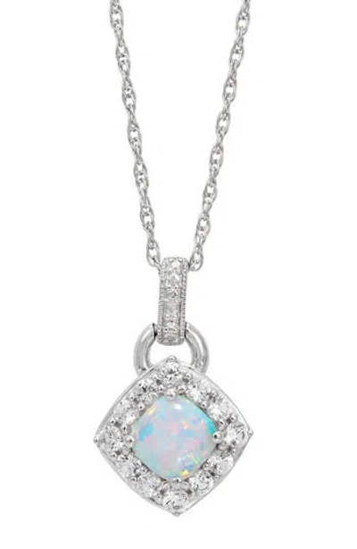 Savvy Cie Jewels Lab-grown Opal & Cubic Zirconia Pendant Necklace In Multi