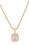 Savvy Cie Jewels Large Cushion Halo Pendant In Yellow