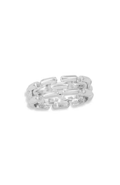 Savvy Cie Jewels Link Band Ring In White