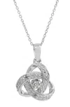 Savvy Cie Jewels Love Knot Diamond Necklace 0.10 Tcw In White