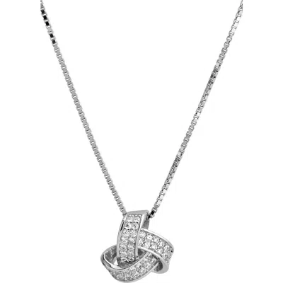Savvy Cie Jewels Love Knot Pendant Necklace In Neutral