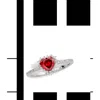 Savvy Cie Jewels Mini Cubic Zirconia Heart Halo Ring In Silver