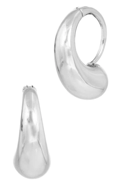 Savvy Cie Jewels Minimalist Huggie Hoop Earrings In White