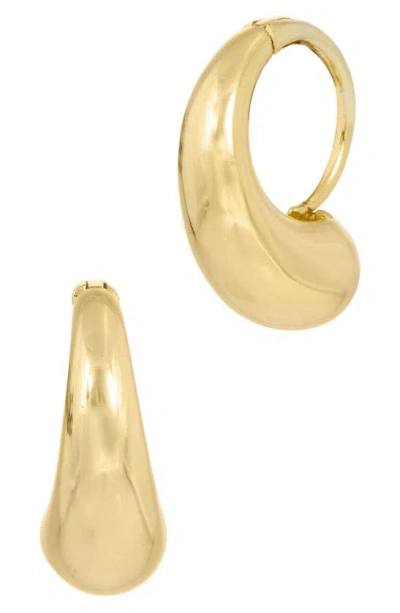 Savvy Cie Jewels Minimalist Huggie Hoop Earrings In Gold