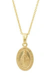 Savvy Cie Jewels Miraculous Virgin Mary Pendant Necklace In Yellow