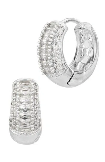 Savvy Cie Jewels Mixed Cubic Zirconia Huggie Hoop Earrings