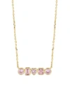 Savvy Cie Jewels Mixed Shape Cubic Zirconia Bar Pendant Necklace In Gold