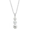 Savvy Cie Jewels Moissanite Three Stone Pendant Necklace In White