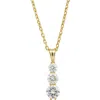 Savvy Cie Jewels Moissanite Three Stone Pendant Necklace In Yellow