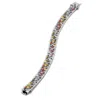 Savvy Cie Jewels Multicolor Cz Channel Bracelet In White