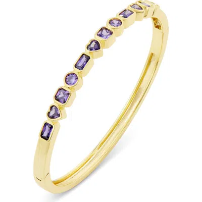 Savvy Cie Jewels Multi Shape Bezel Set Bangle In Yellow Gold