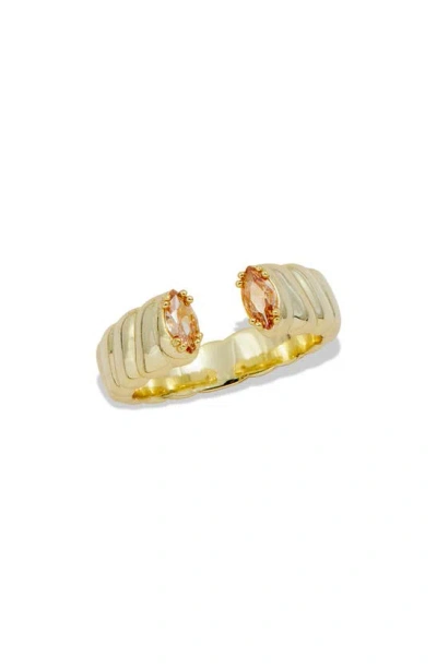 Savvy Cie Jewels Open Ring In Yellow