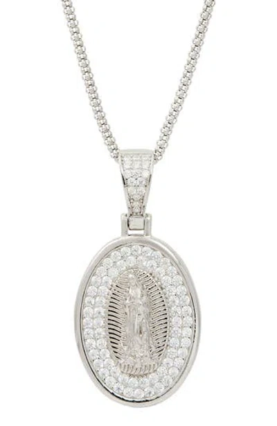Savvy Cie Jewels Our Lady Of Guadalupe Pendant Necklace In White