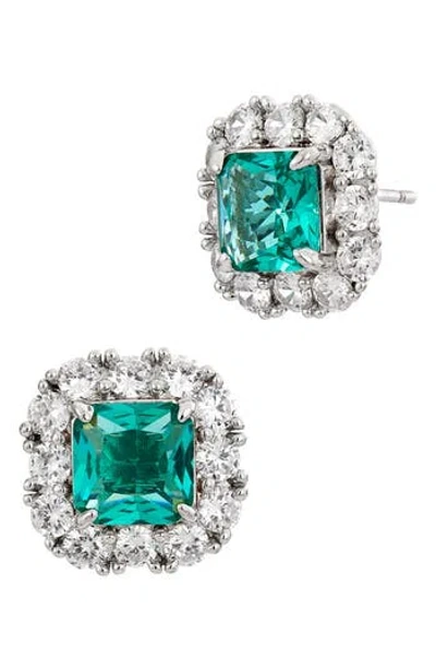 Savvy Cie Jewels Paraíba Cubic Zirconia Statement Stud Earrings