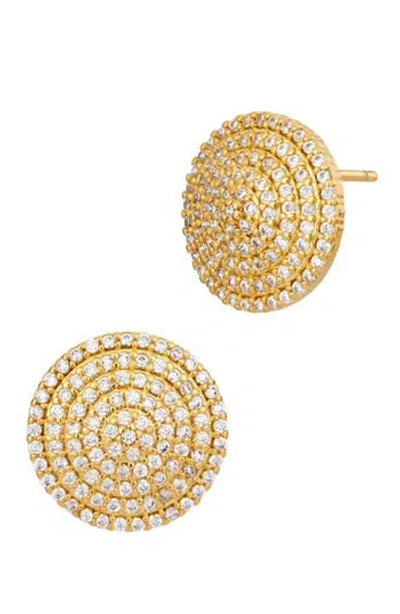 Savvy Cie Jewels Pavé Cubic Zirconia Circle Stud Earrings