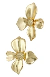 Savvy Cie Jewels Pavé Cz Flower Stud Earrings In Gold
