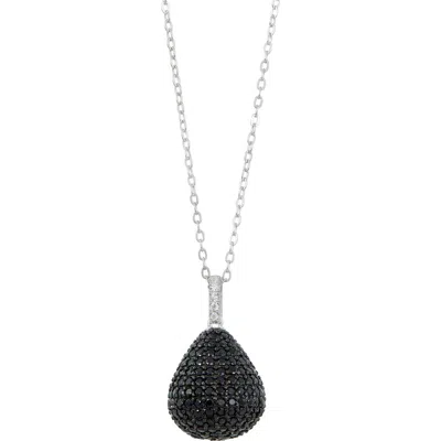 Savvy Cie Jewels Pavé Pendulum Pendant Necklace In White