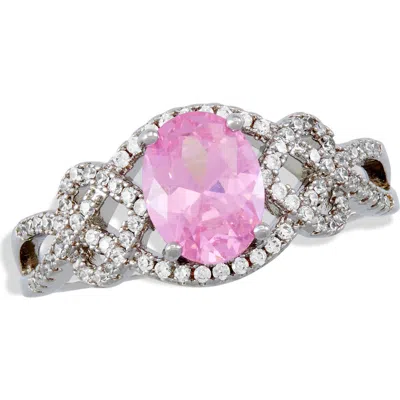 Savvy Cie Jewels Pink Cubic Zirconia Crisscross Ring