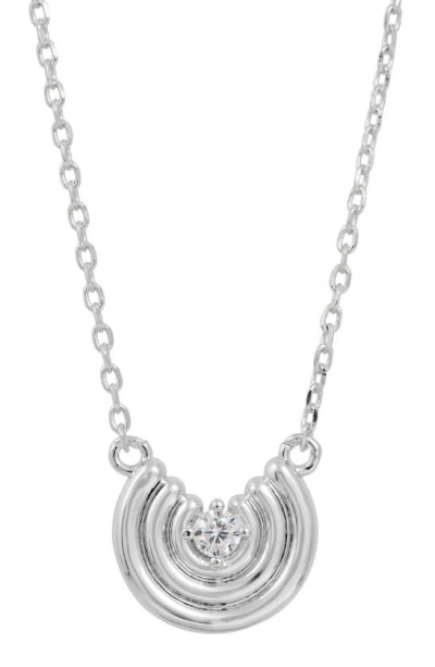 Savvy Cie Jewels Pleated Disc Necklace In White