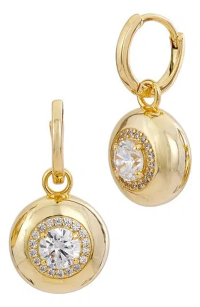 Savvy Cie Jewels Puffy Embellished Cubic Zirconia Drop Earrings