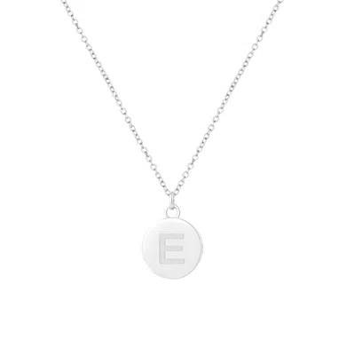 Savvy Cie Jewels Rhod. Over Sterling Silver Round Initial Pendant W/ Chain In Gold