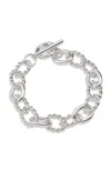 Savvy Cie Jewels Rhodium Plated Open Link Chunky Bracelet In Metallic