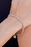 Savvy Cie Jewels Rhodium Plated Pounde Franco With Pave Rhondelle Necklace In Silver
