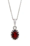 Savvy Cie Jewels Rhodium Plated Sterling Silver Semiprecious Stone Pendant Necklace In Metallic
