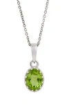 Savvy Cie Jewels Rhodium Plated Sterling Silver Semiprecious Stone Pendant Necklace