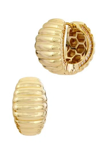 Savvy Cie Jewels Ribbed Puffy Hoop Earrings