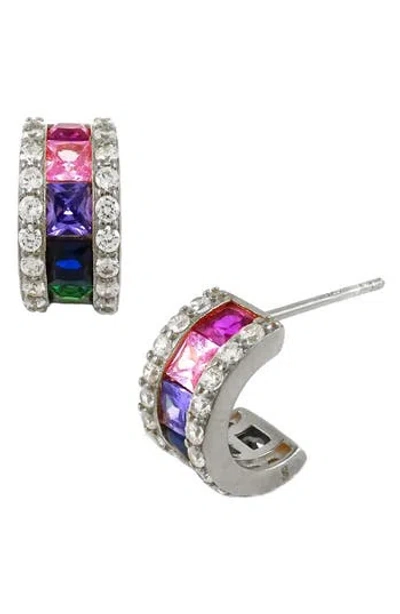 Savvy Cie Jewels Rondell Hoop Earrings In Neutral