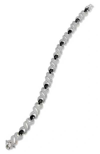 Savvy Cie Jewels Sapphire & Cubic Zirconia Bracelet In Metallic