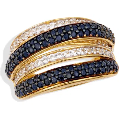 Savvy Cie Jewels Semiprecious Stone & White Sapphire Crossover Ring In Gold