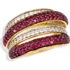 Savvy Cie Jewels Semiprecious Stone & White Sapphire Crossover Ring In Gold
