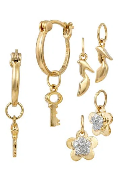 SAVVY CIE JEWELS SAVVY CIE JEWELS SET OF 3 DROP & HOOP EARRINGS